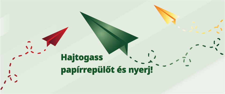 Ajánló grafika a Elindult a Hajtogass papírrepülőt és nyerj! promóciós játék című tartalomhoz.